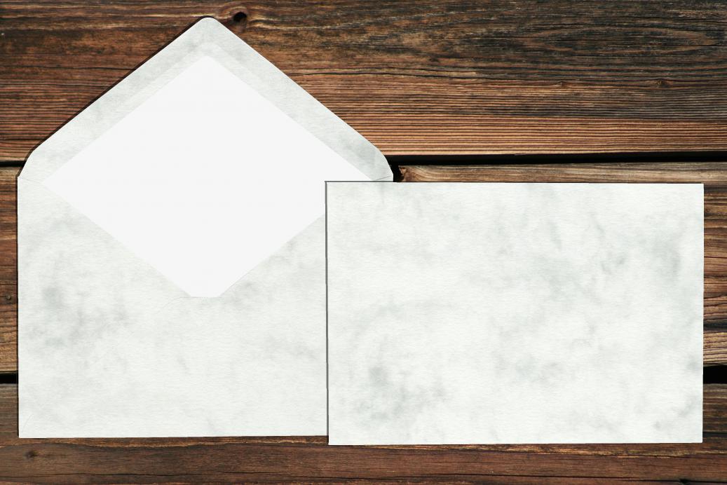 Briefhüllen mit Seidenfutter C5 157x225 mm Nassklebend Grau Marmora 100 g/qm